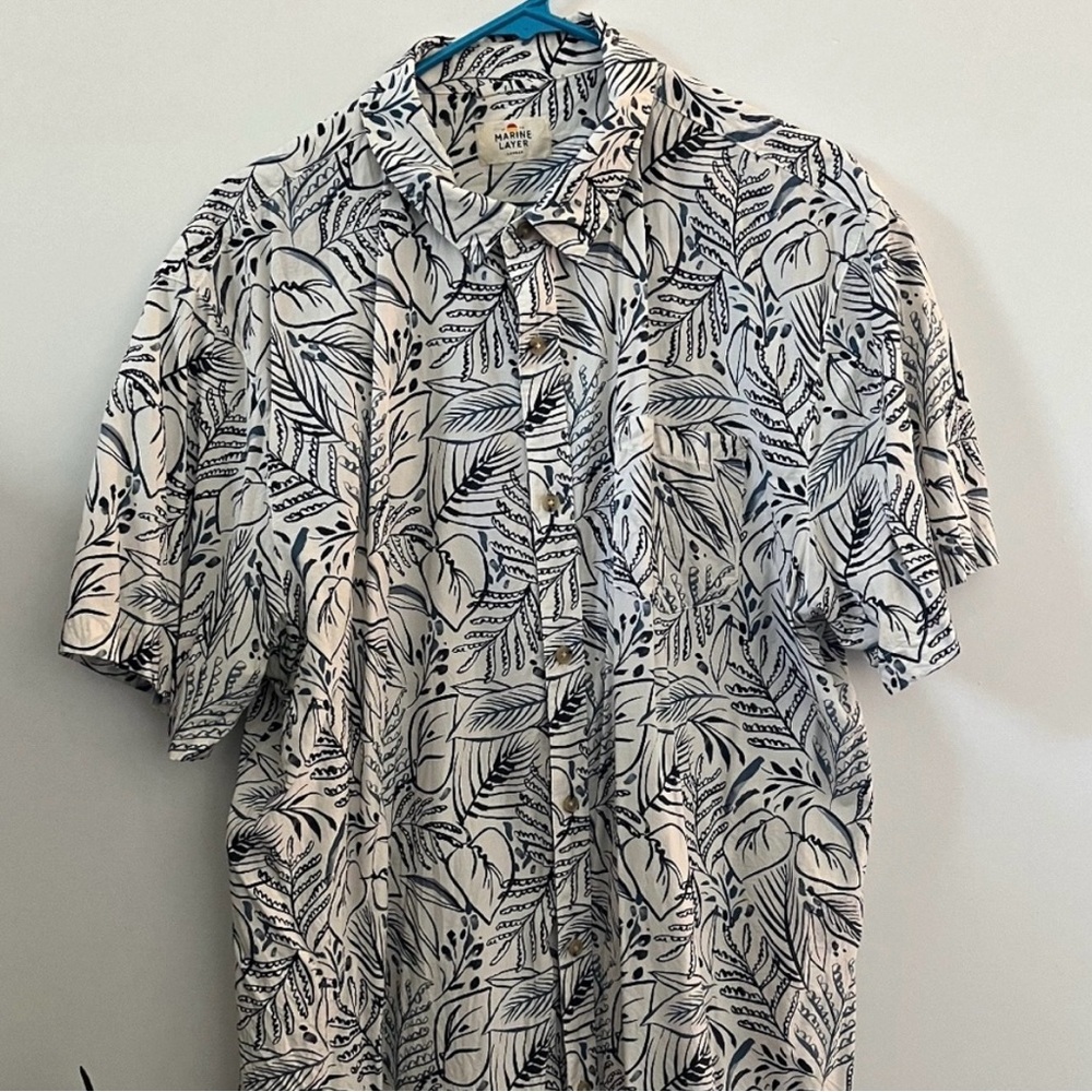 Marine Layer | Men's Short Sleeve Button-Up | Size: Larger